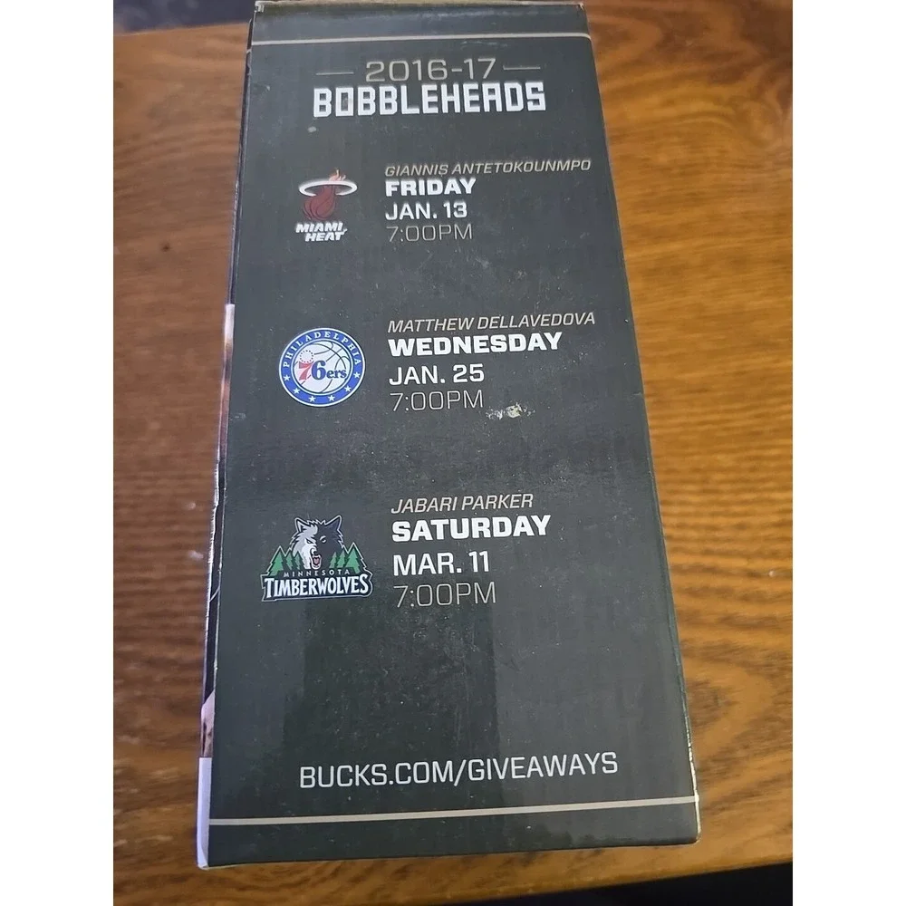 Jabari Parker Milwaukee Bucks Bobblehead 2016-17 New